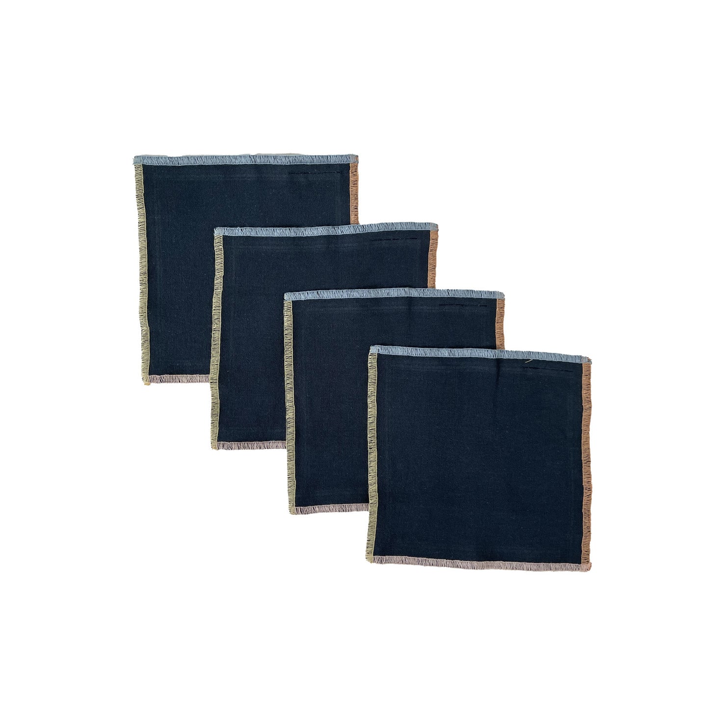 Mexican Stitch Border Cocktail Napkin Set of 4