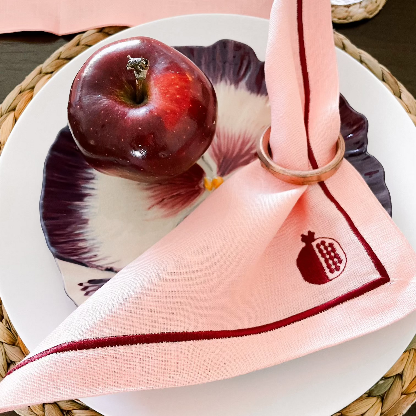 Modern Pomegranate Dinner Napkin Set of 6