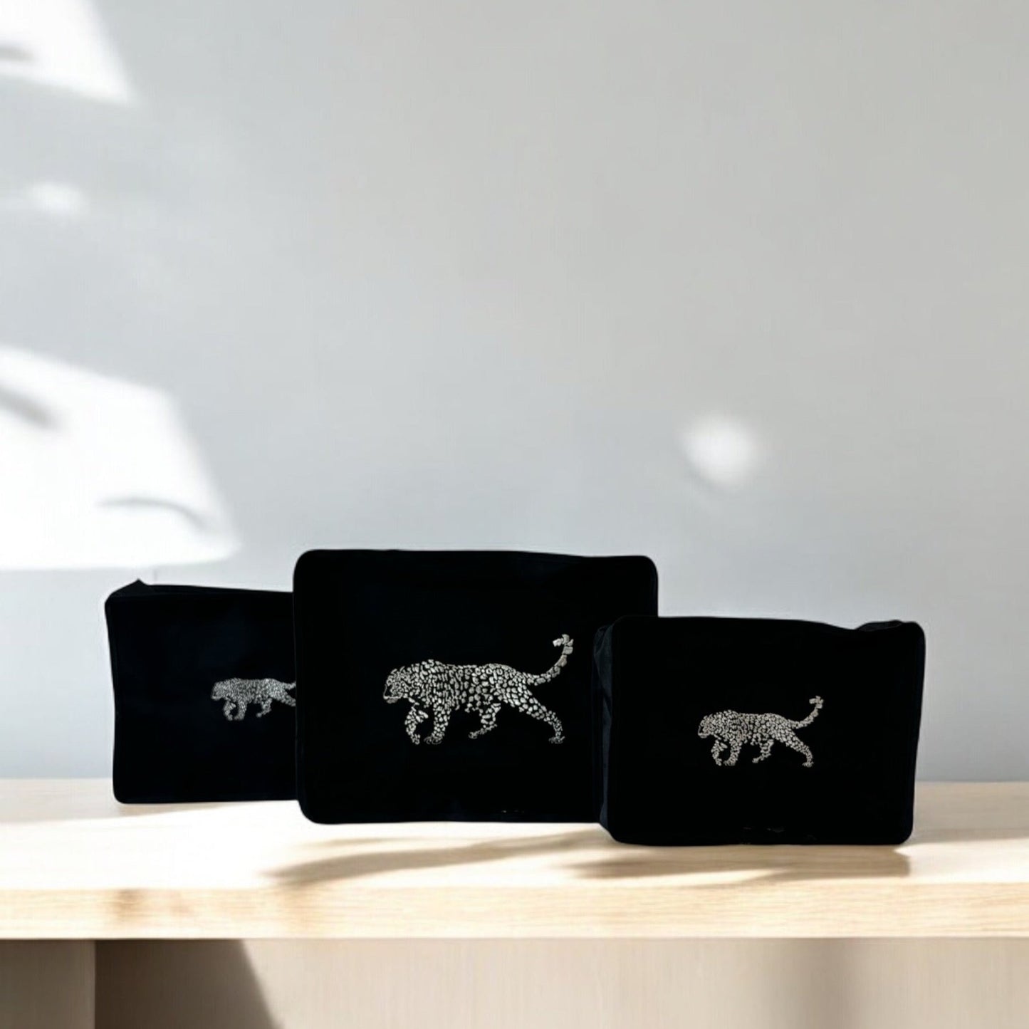 Silver Cheetah Travel Organizer Set of 3