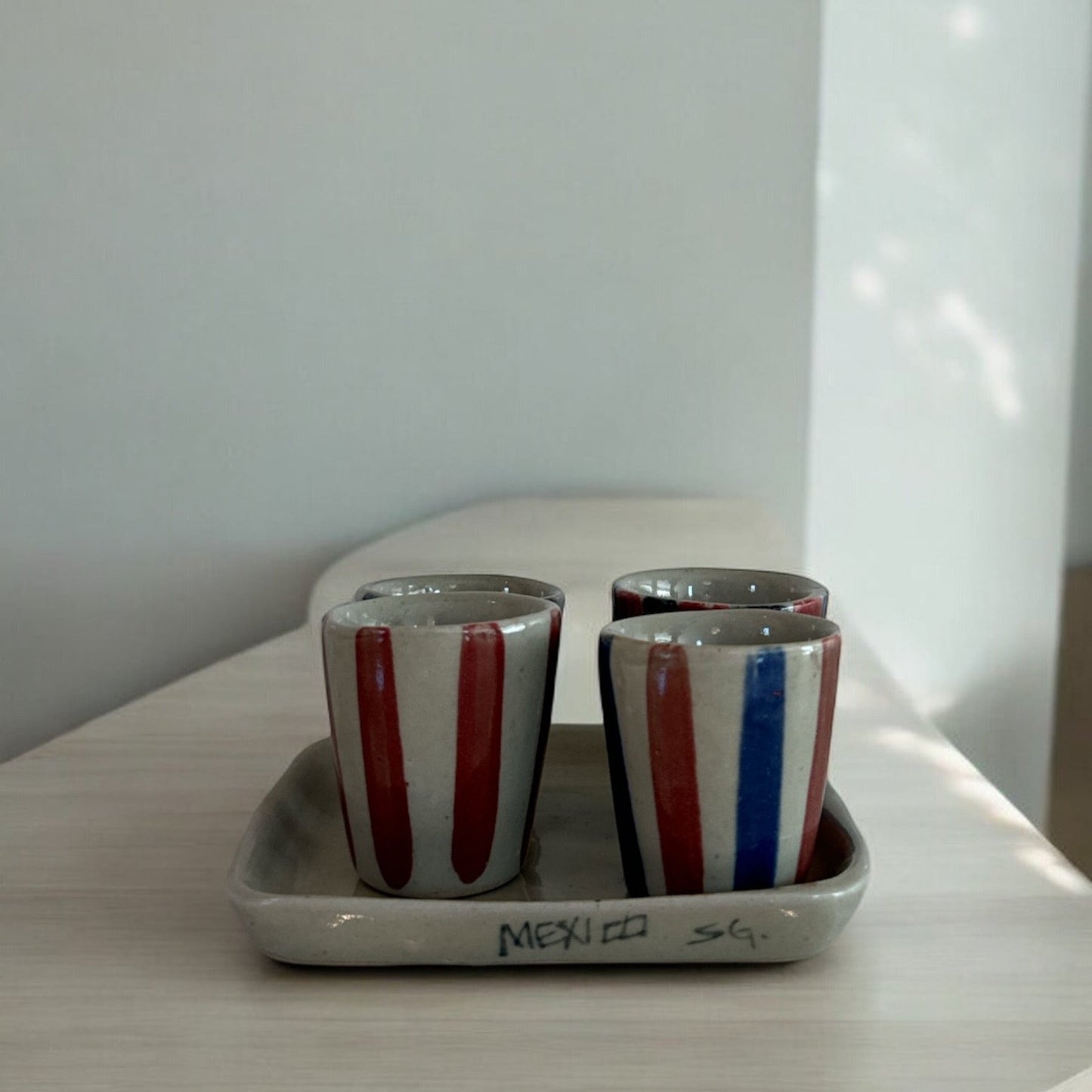 Terracota and Navy Tequilero Set