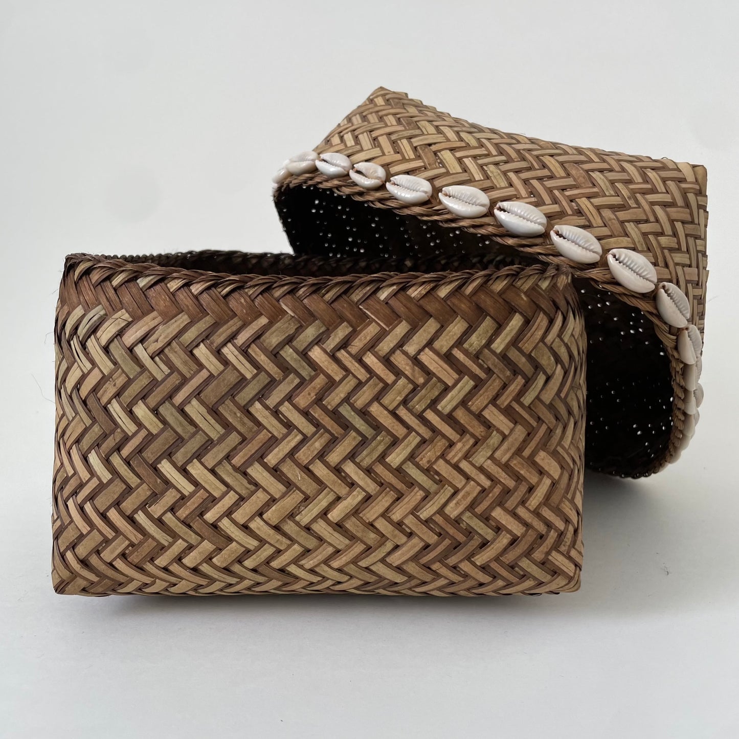 Medium Seashells and Raffia Box