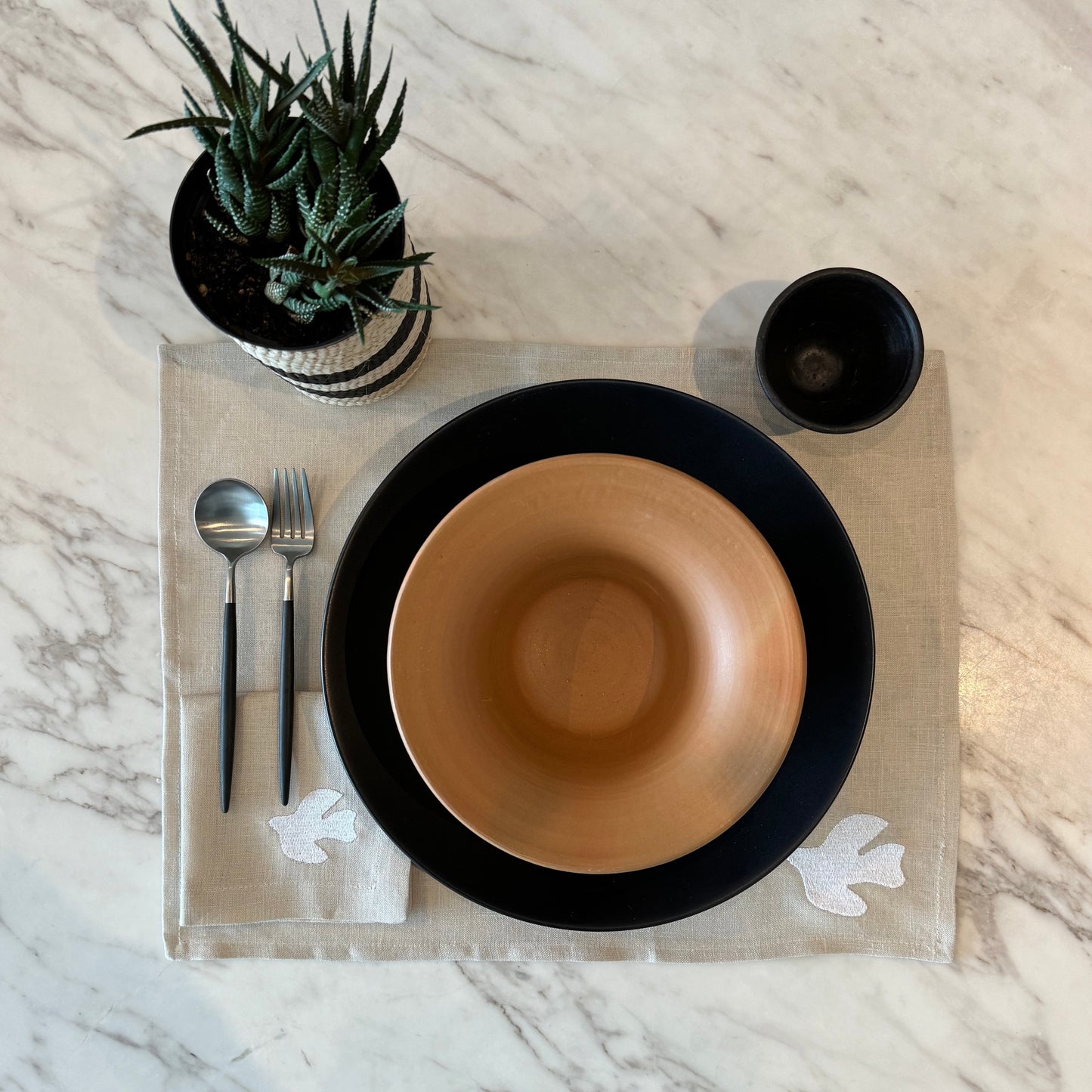 Bird with Natural Linen Placemat Set of 6