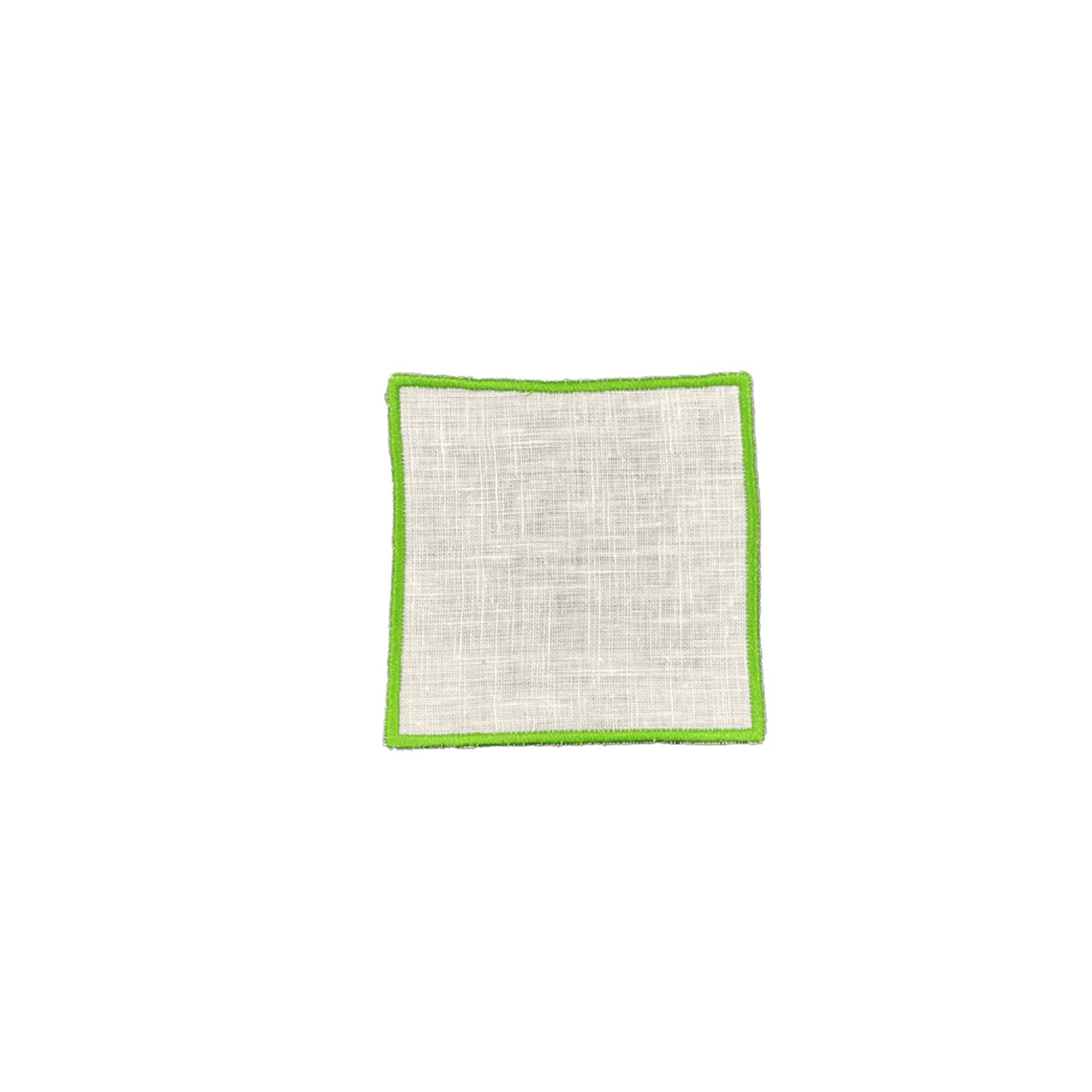 Neon Green Embroidered Border Coasters Set of 6