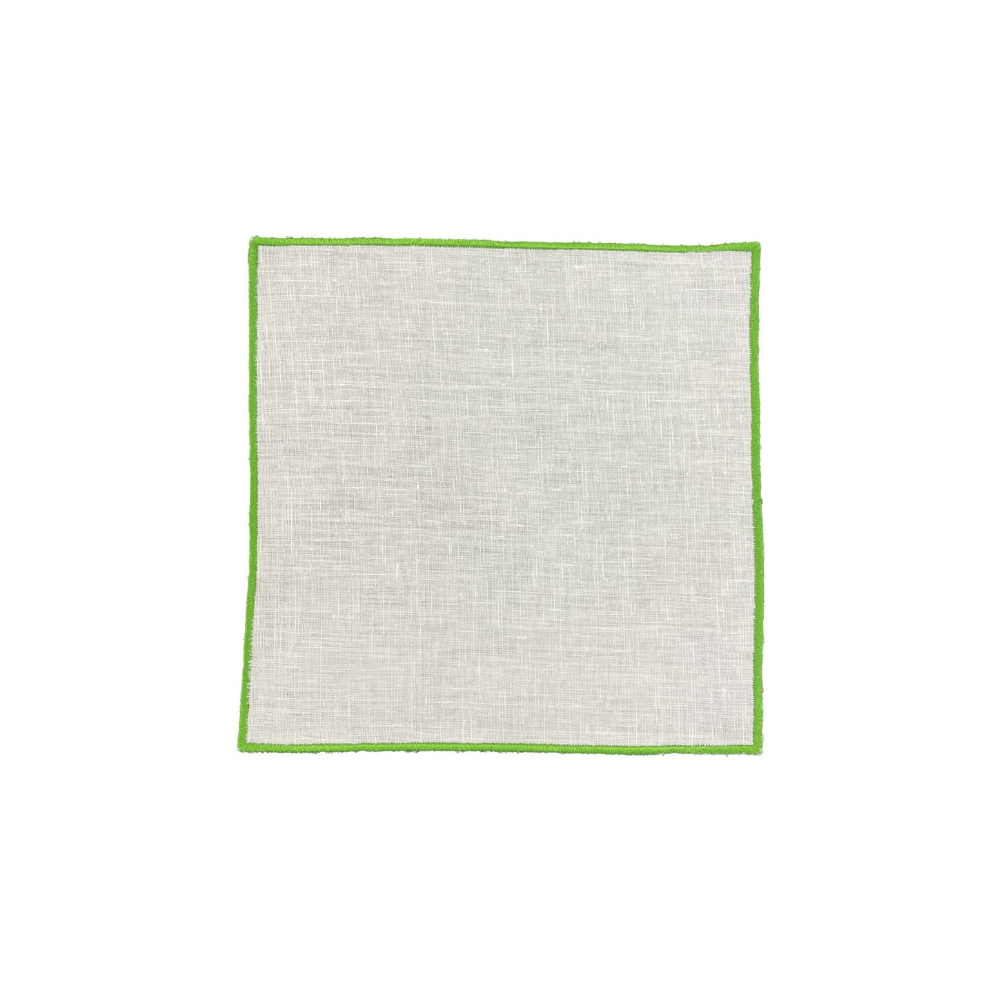 Neon Green Embroidered Border Dinner Napkin Set of 6
