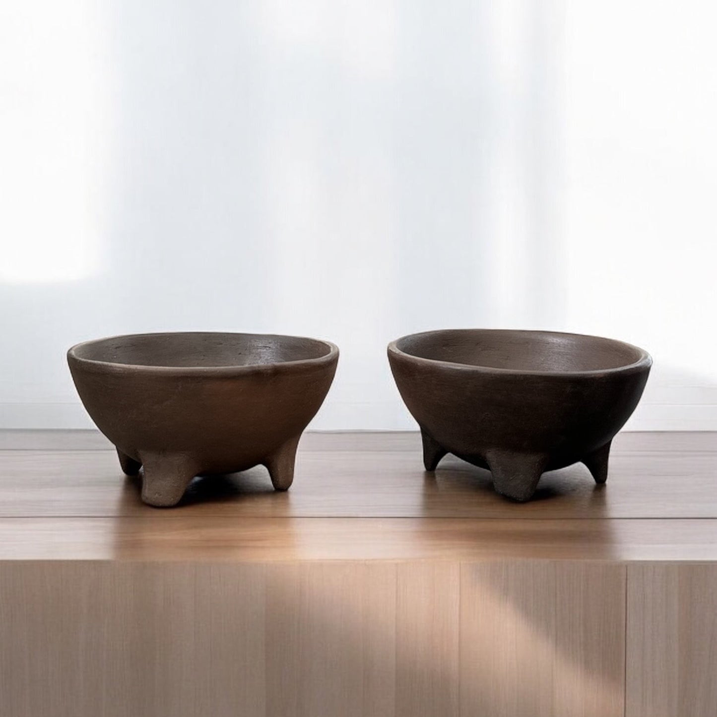 Footed Terracota Bowls Set of 2