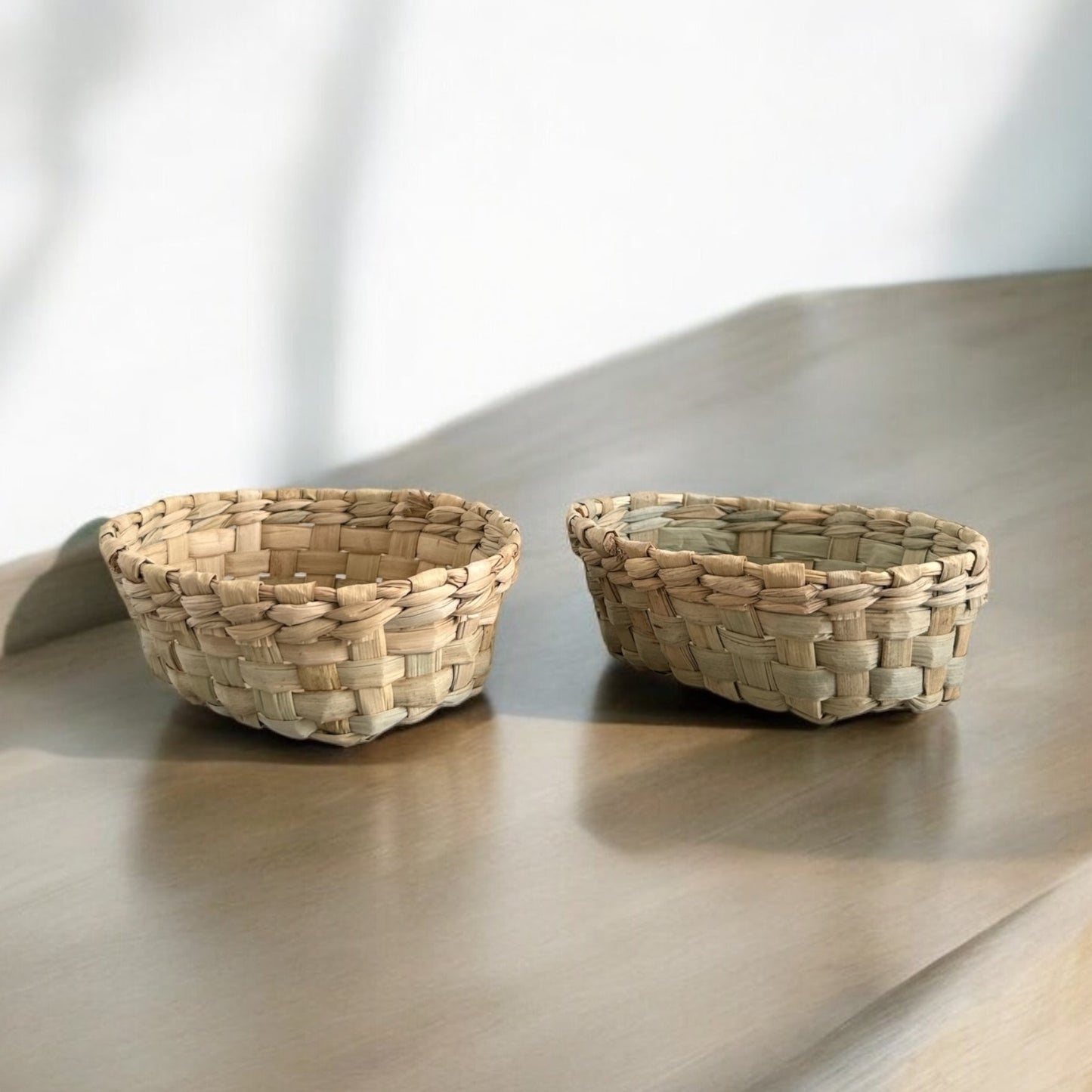 Mini Handwoven Natural Basket Set of 2