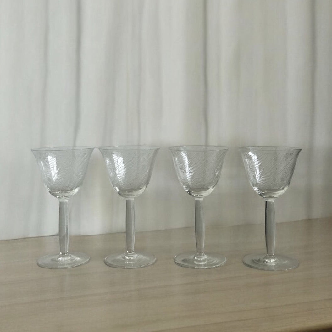 Vintage Red Wine Glass Set of 4