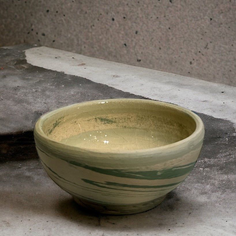 Marbled Green and White Mini Nut Bowl