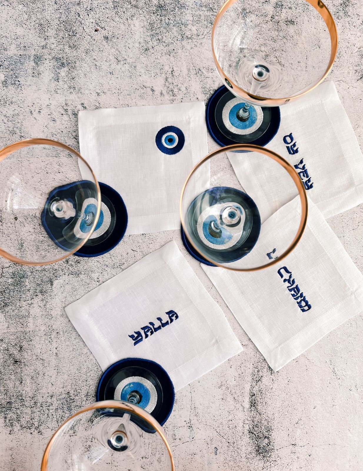 Oy Vey I Yalla I L'Chaim Cocktail Napkin Set of 6