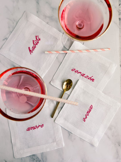 Amore I Corazon I Habibi Cocktail Napkin Set of 6