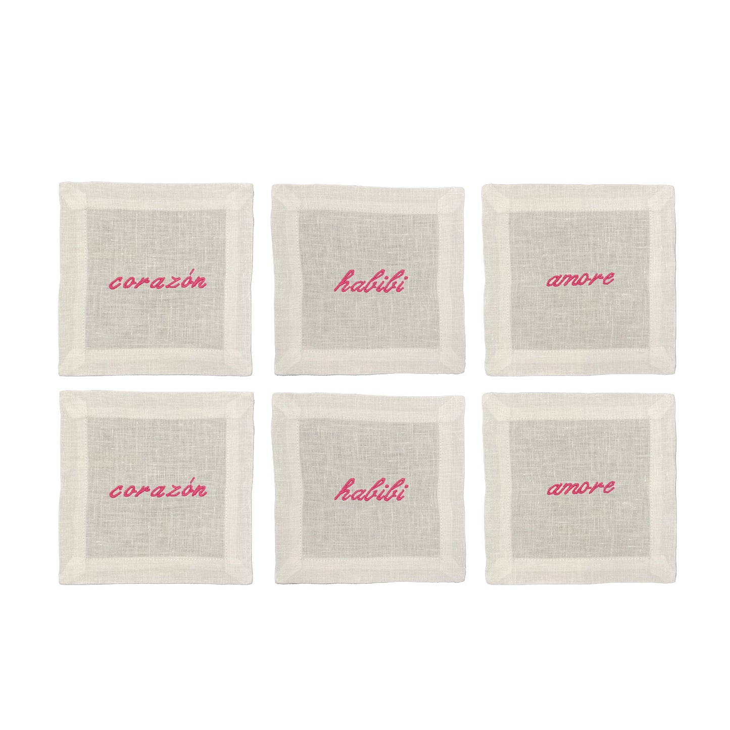 Amore I Corazon I Habibi Cocktail Napkin Set of 6