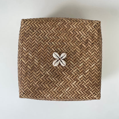 Large Seashells and Raffia Box