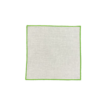 Neon Green Embroidered Border Dinner Napkin Set of 6