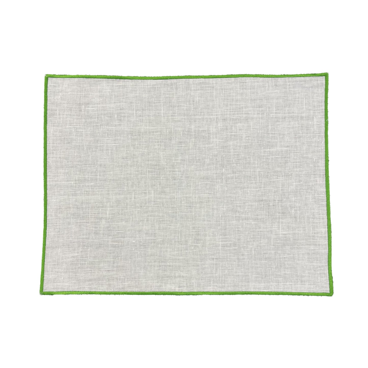 Neon Green Embroidered Border Placemat Set of 6