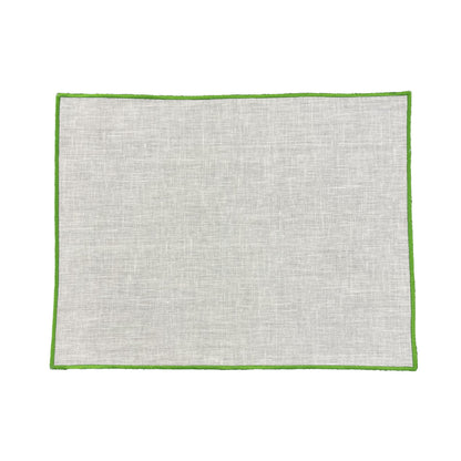 Neon Green Embroidered Border Placemat Set of 6