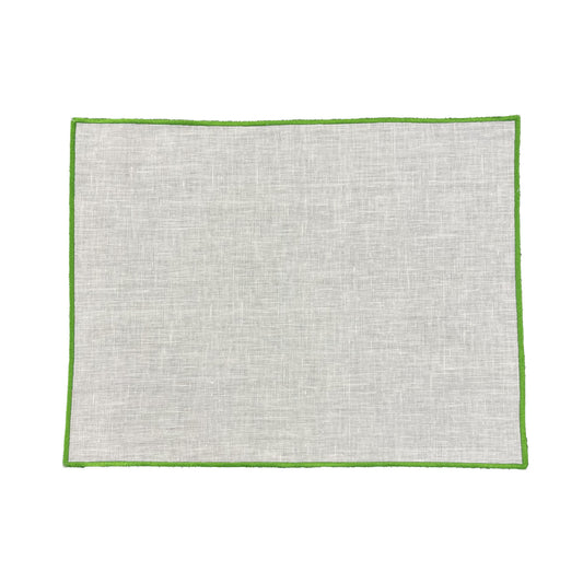 Neon Green Embroidered Border Placemat Set of 6