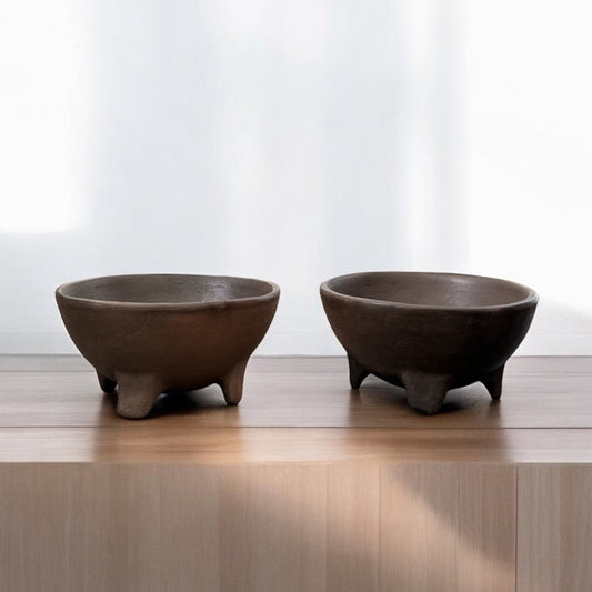 Footed Terracota Bowls Set of 2