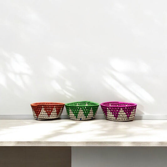 Multicolor Handwoven Basket Set of 3