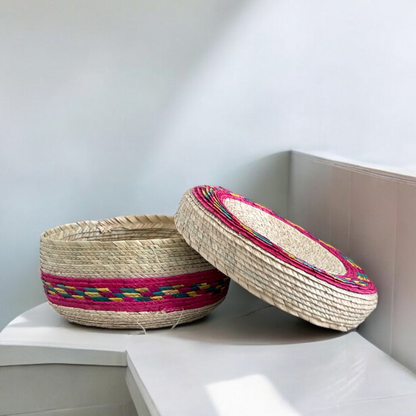 Multicolor Raffia Basket