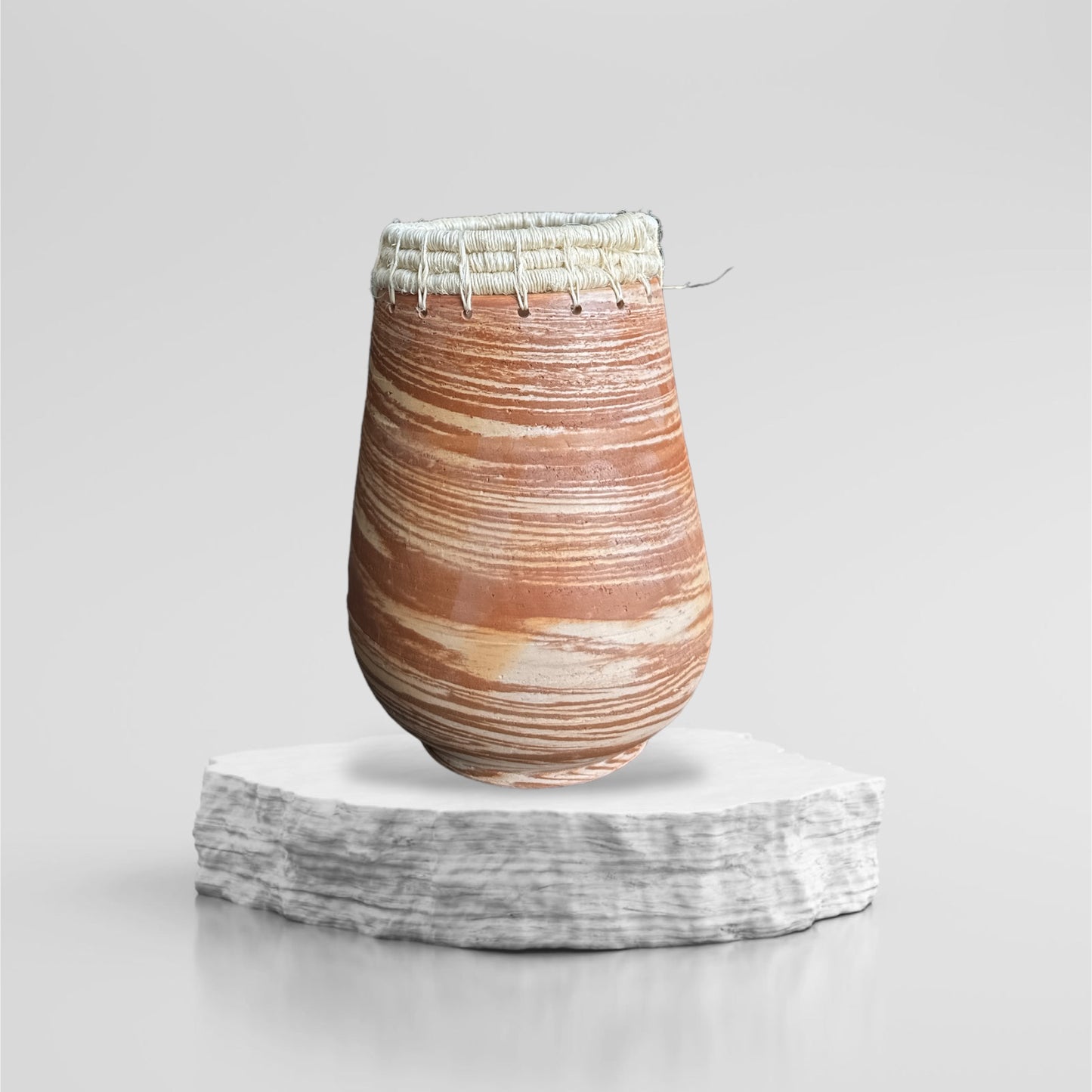 Terracota Marbled Vase Medium