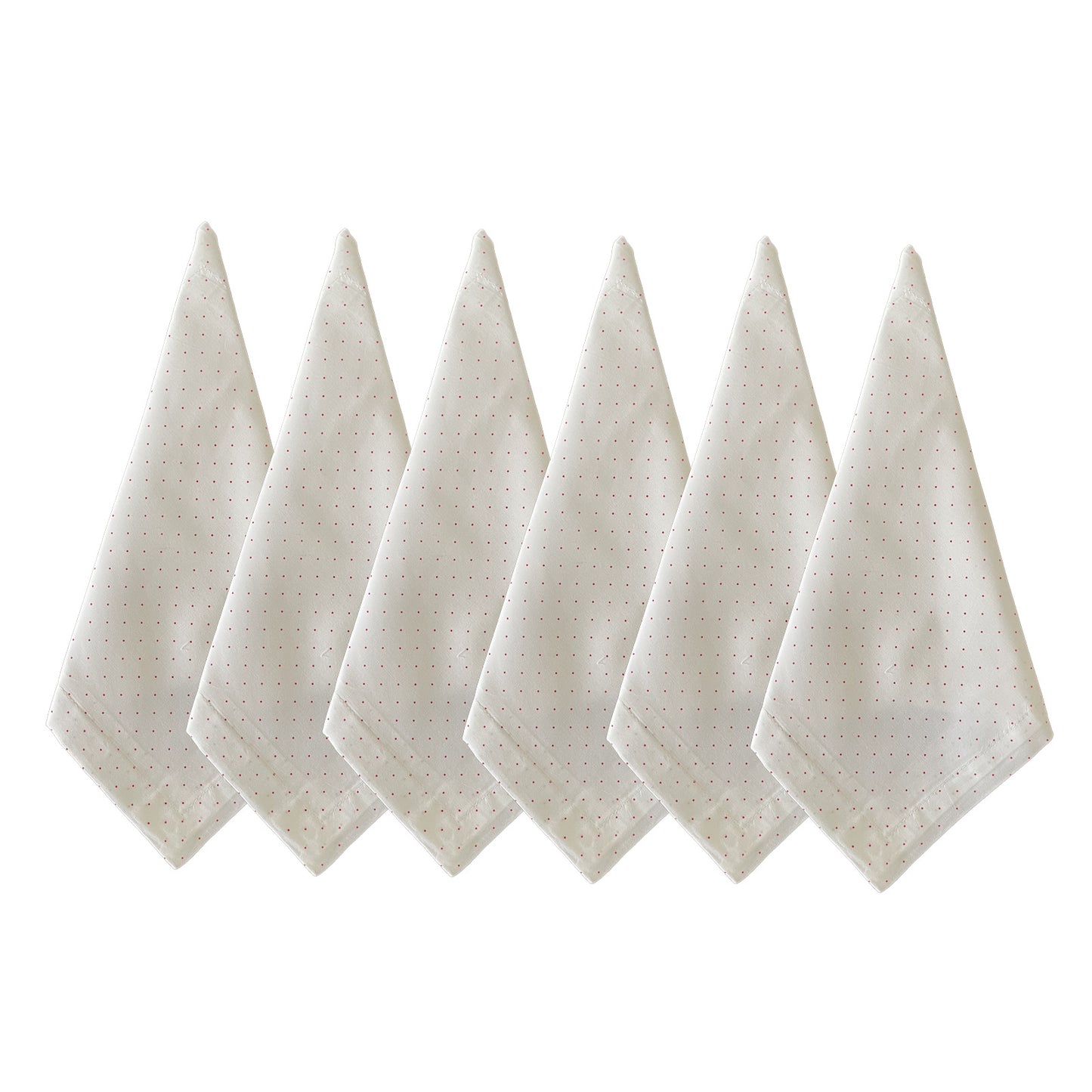 Red Dotted Dinner Napkin Set of 6
