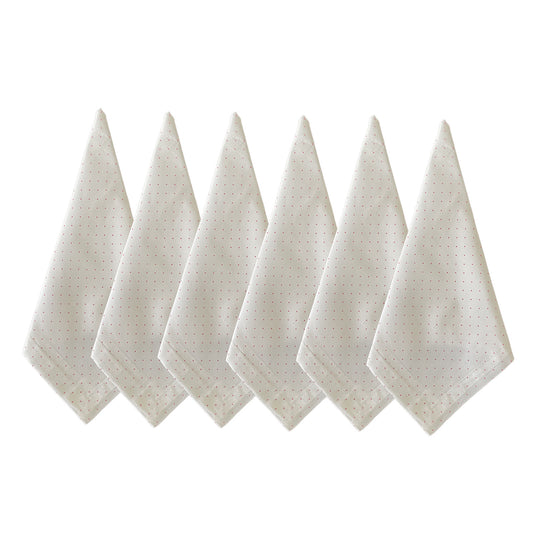 Red Dotted Dinner Napkin Set of 6