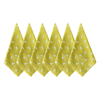 Mustard and Feathers Dinner Napkin Set of 6
