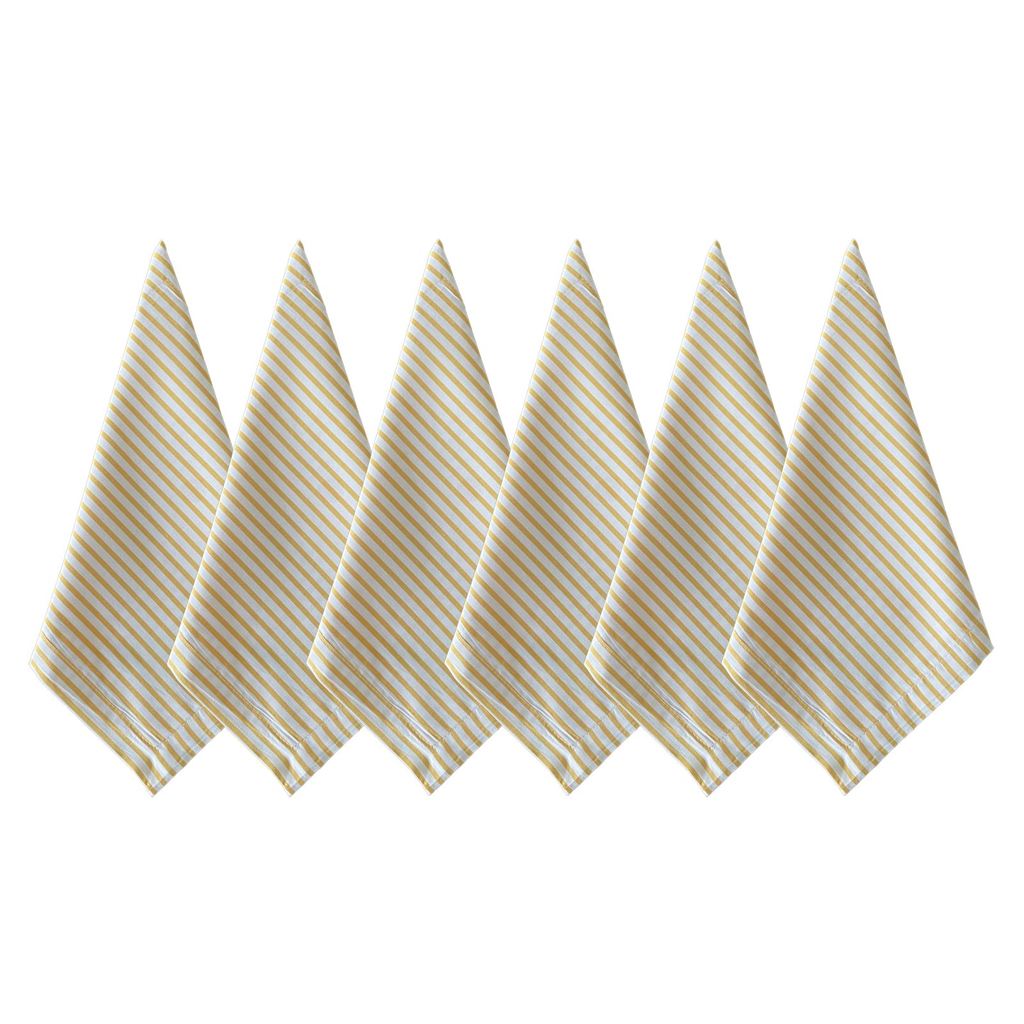 Yellow Striped Dinner Napkin Set of 6