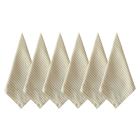 Yellow Striped Dinner Napkin Set of 6